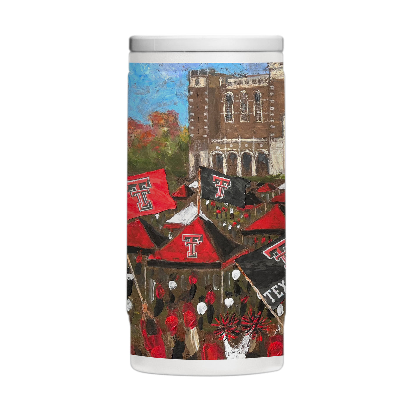 Texas Tech 12oz Collector Powder Coat Slim Can Coolie