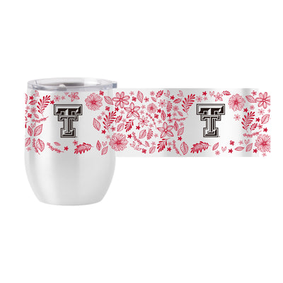 Texas Tech 16oz Botanical Stainless Curved Beverage
