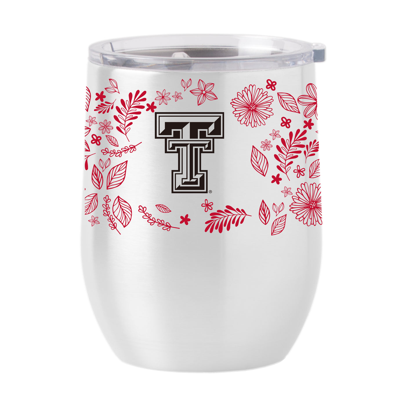 Texas Tech 16oz Botanical Stainless Curved Beverage