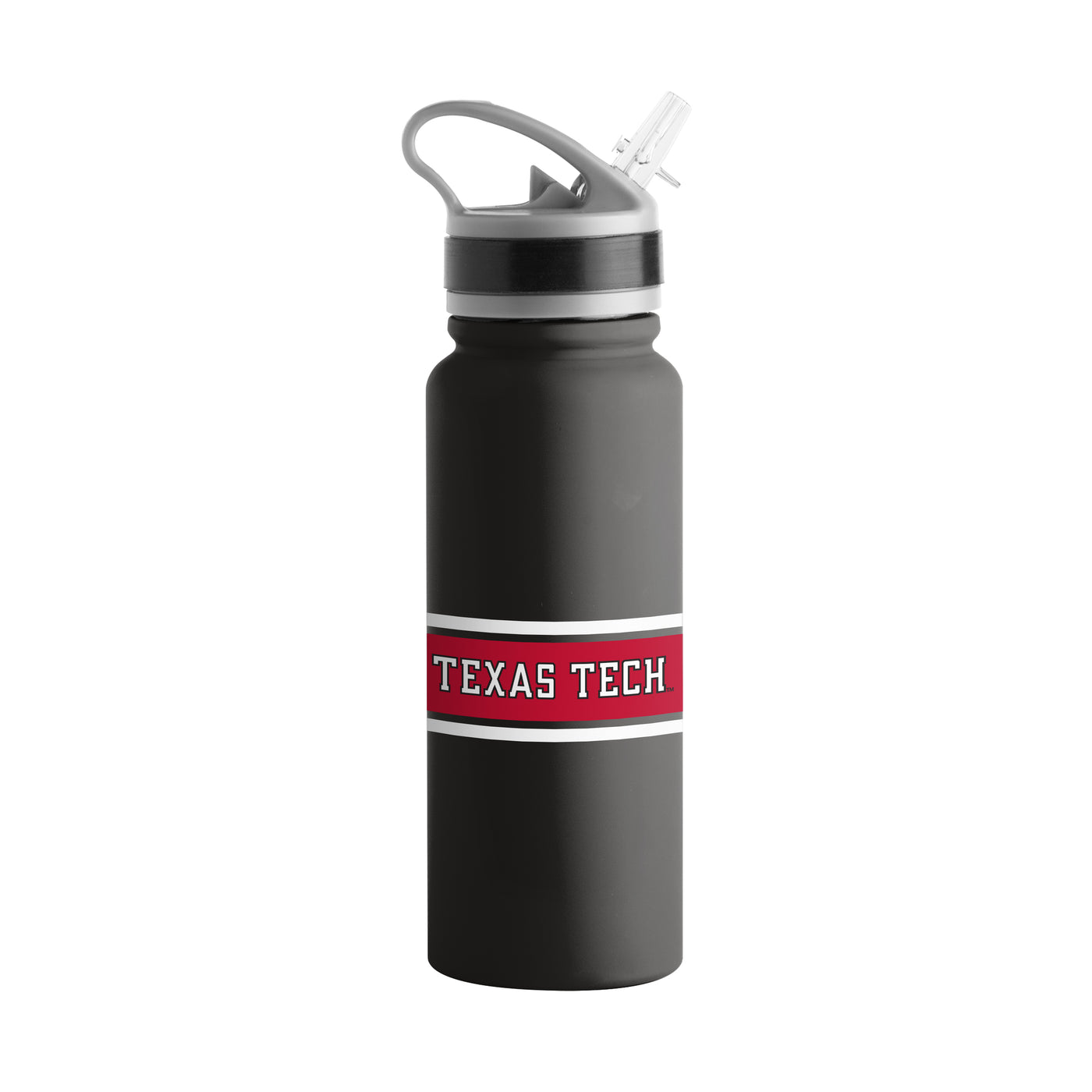 Texas Tech Black 25oz Stripe SingleWall FlipTop Bottle