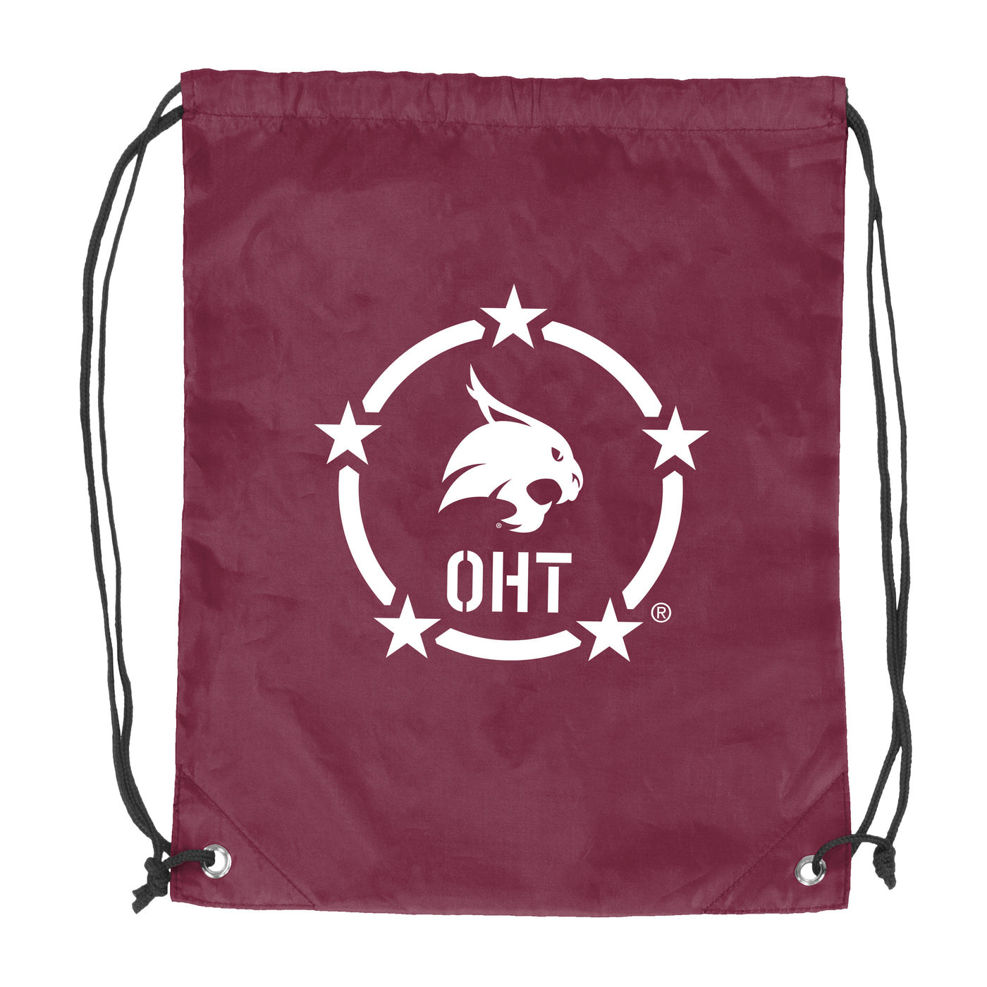 Texas State University Maroon Cruise Backsack f/ OHT Cobrand