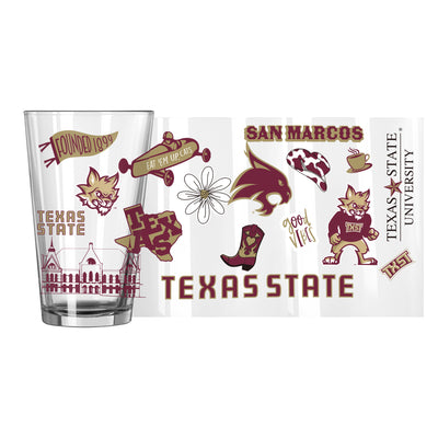 Texas State 16oz Native Pint Glass