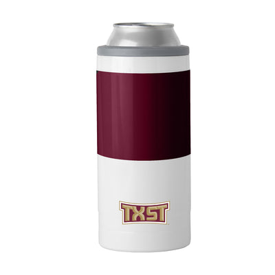 TX State Colorblock 12oz Slim Can Coolie