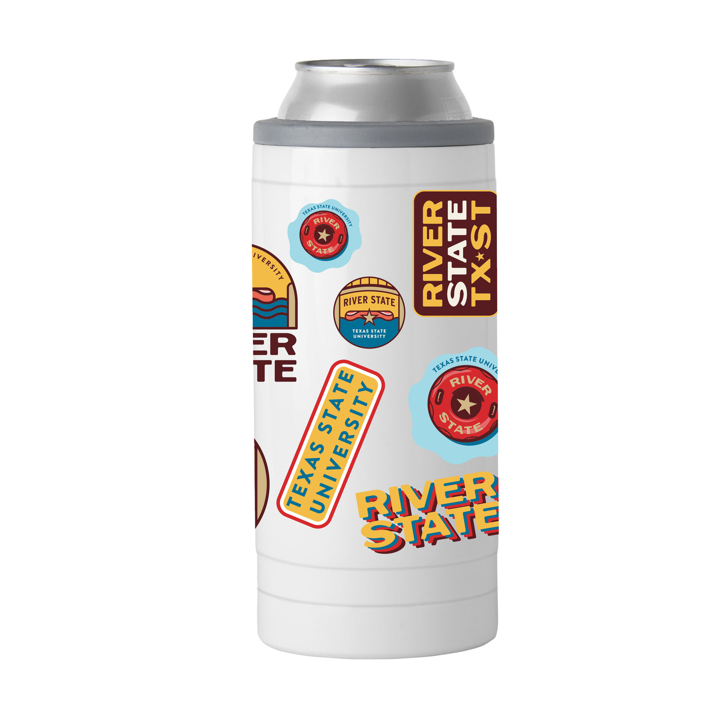 Texas State River State 12oz Native Slim Can Coolie