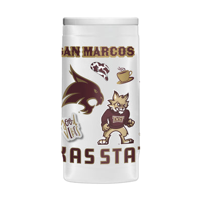 Texas State 12oz Native Powder Coat Slim Can Coolie