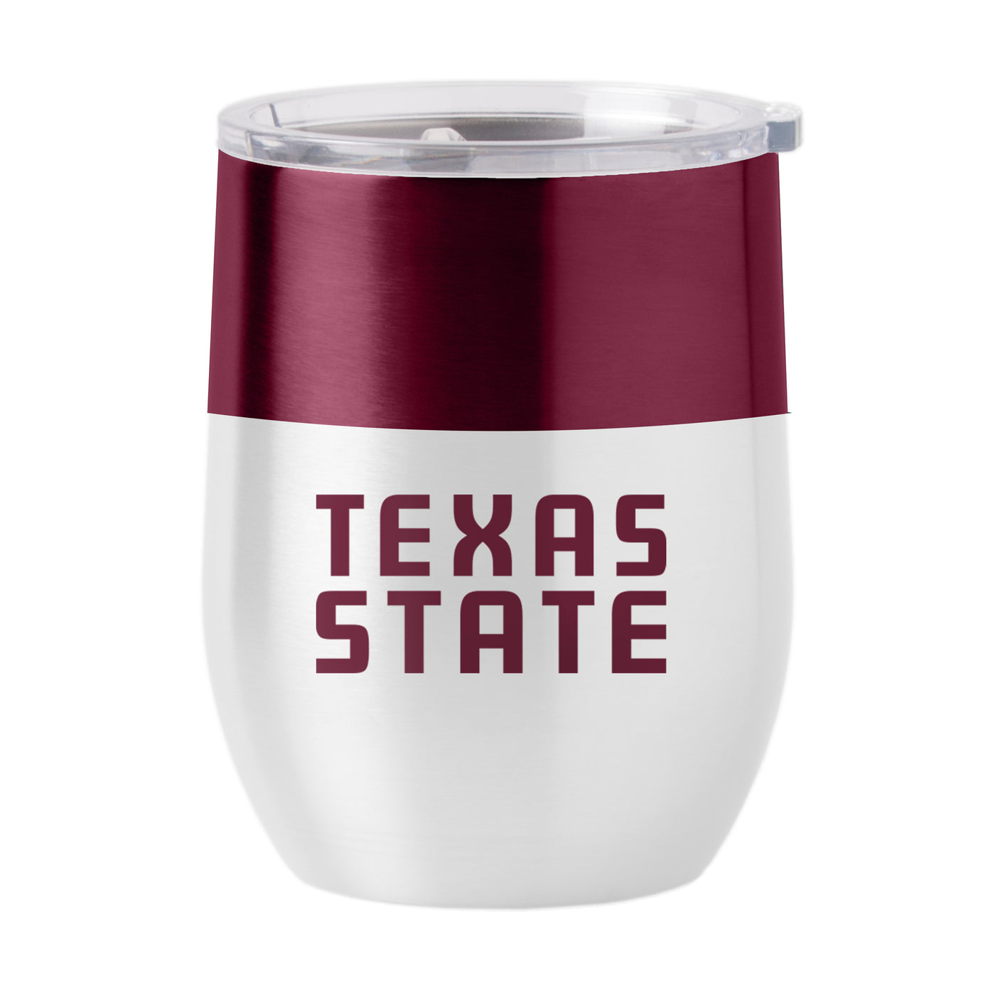 TX State Colorblock 16oz Stainless Curved Beverage