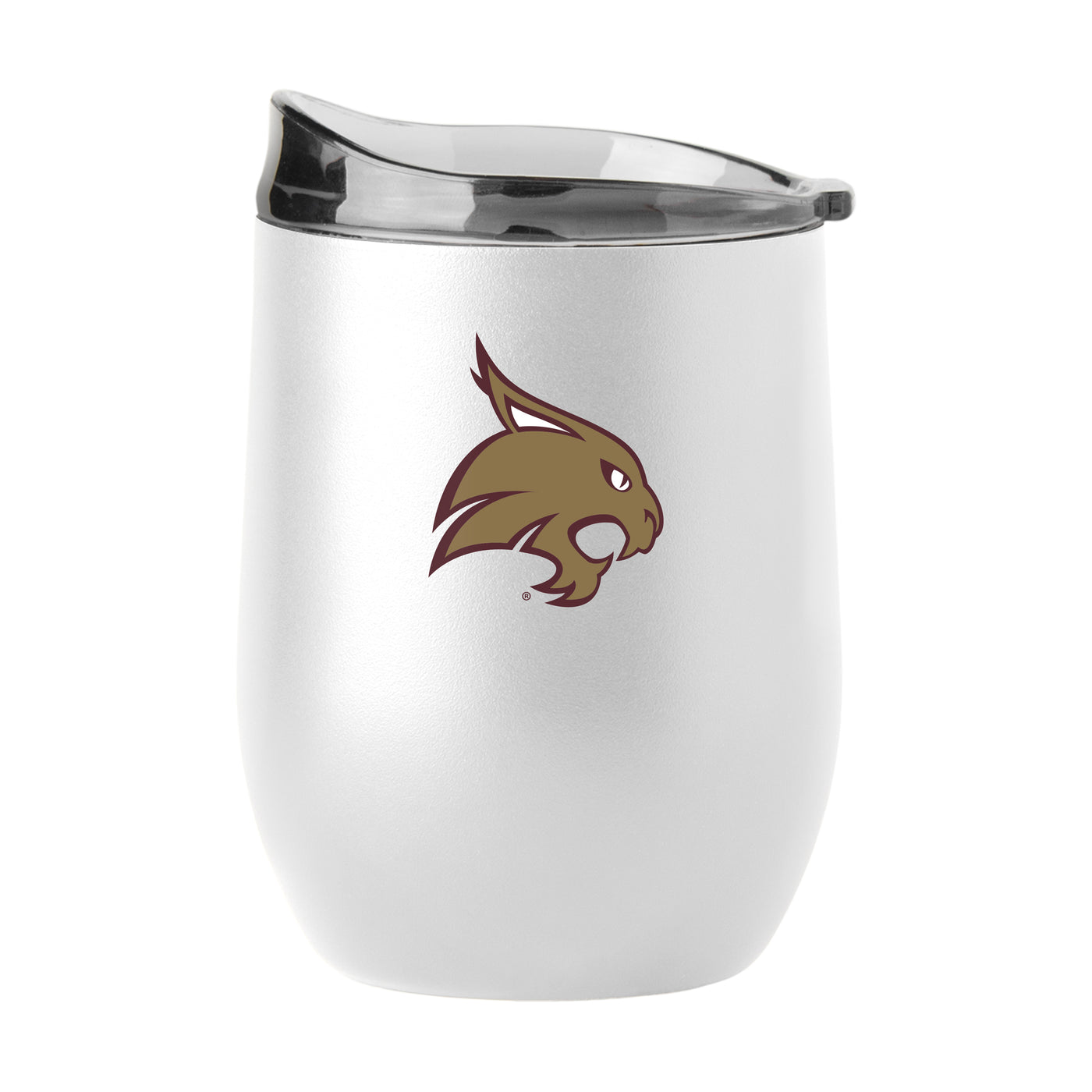 TX State 16oz Swagger White Powder Coat Curved Beverage