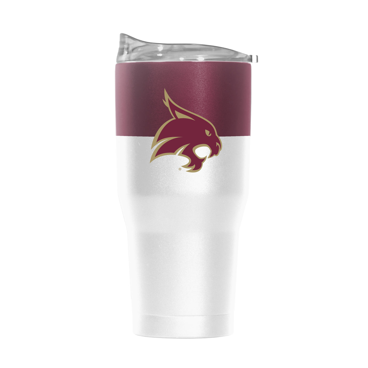 TX State 30oz Colorblock White Powder Coat Tumbler
