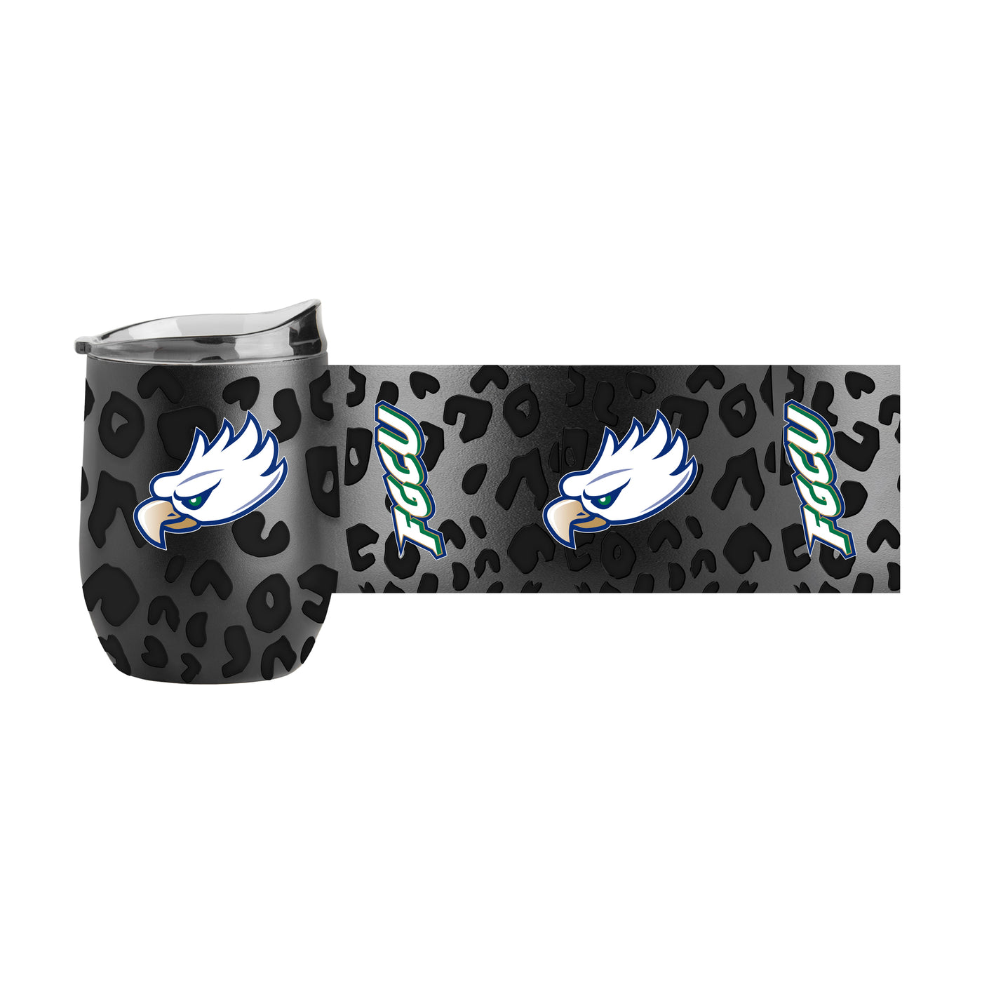 Florida Gulf Coast Leopard 16oz Black Powdercoat Curved Beverage