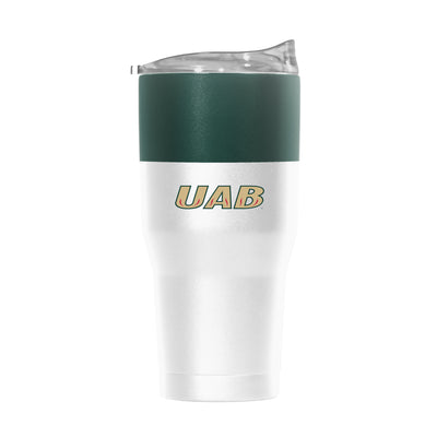 UAB 30oz Colorblock White Powder Coat Tumbler