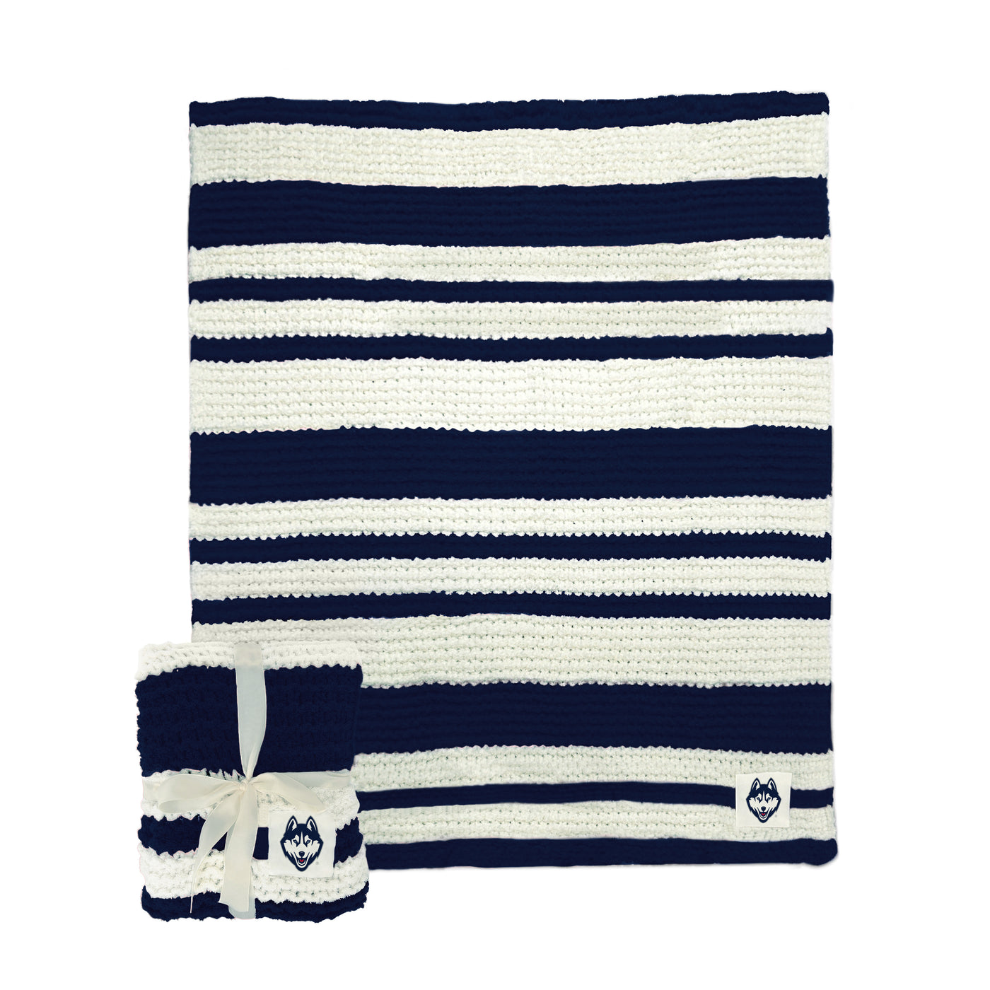 UConn Cable Knit Throw 50x60