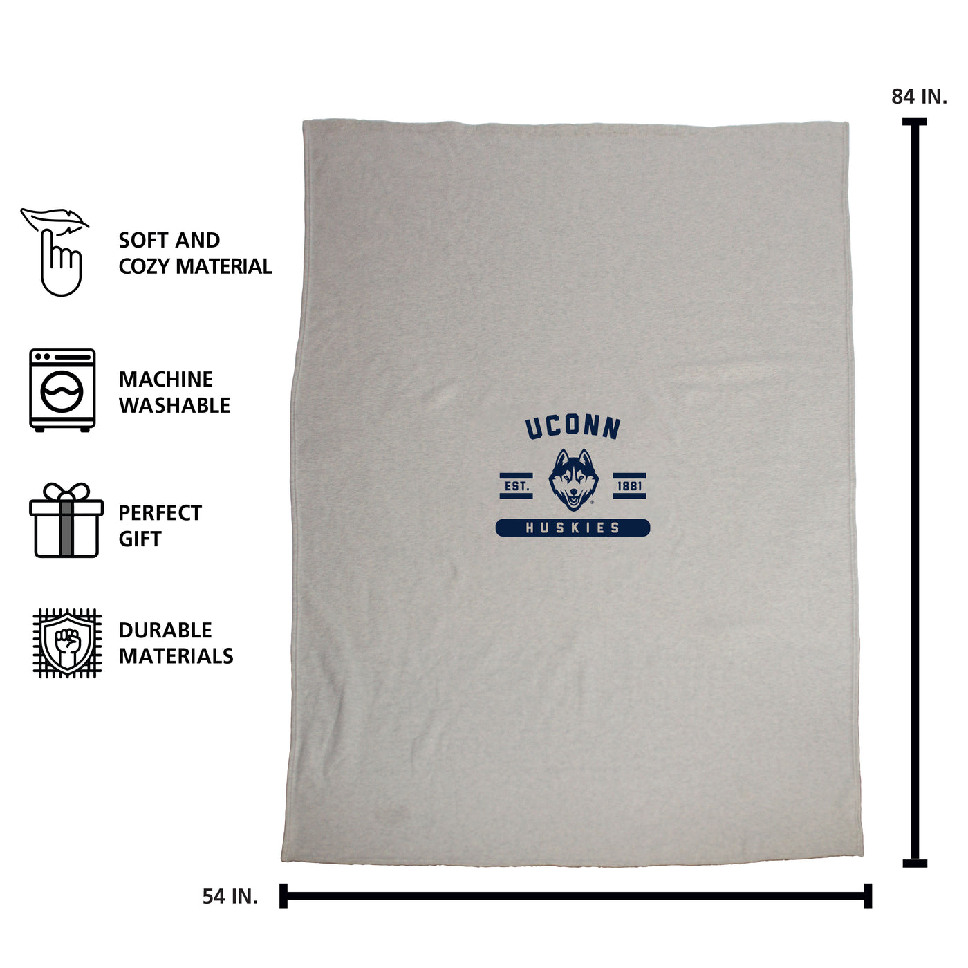 UConn Oatmeal Sweatshirt Blanket