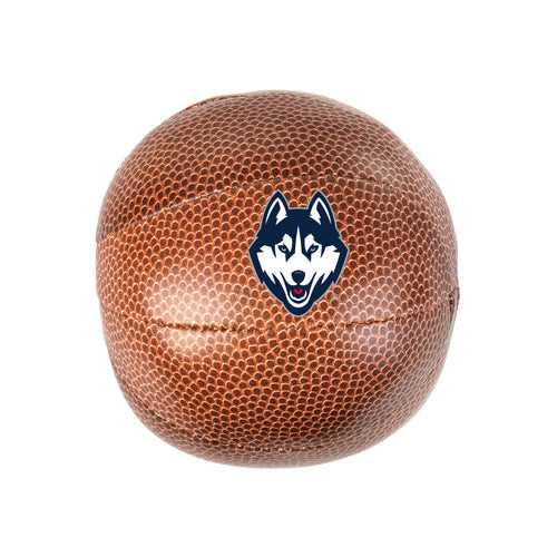 UConn Micro Soft Basketball by Logo Brands, a small recreational basketball with UConn branding, suitable for casual play and display.