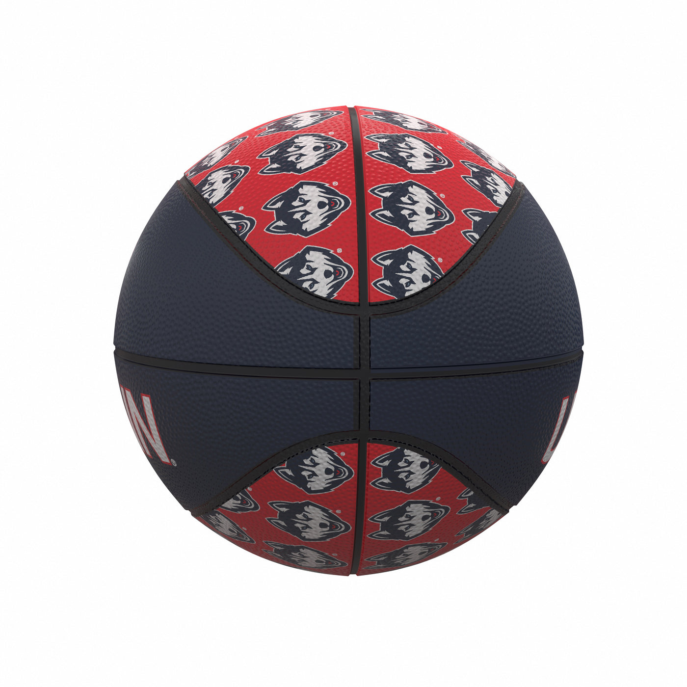 UConn Repeating Logo Mini-Size Rubber Basketball - Logo Brands