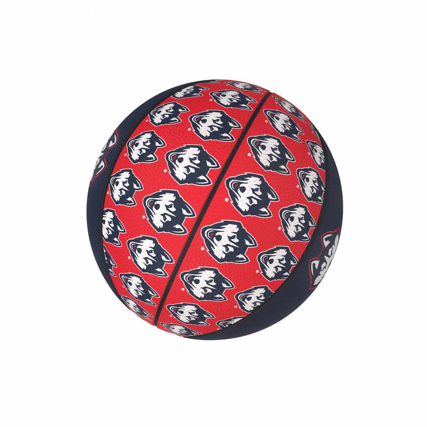 UConn Repeating Logo Mini-Size Rubber Basketball - Logo Brands