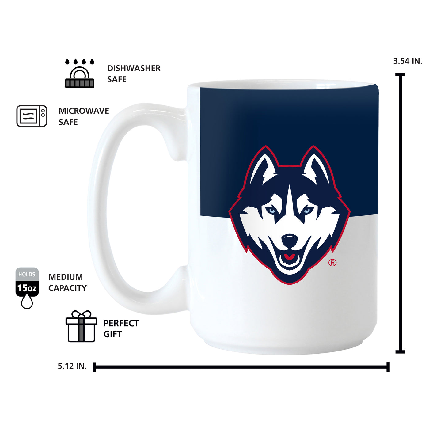 UConn 15oz Colorblock Sublimated Mug