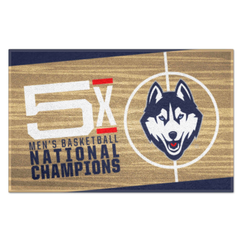 University of Connecticut Logo Brands starter mat with UConn logo and team colors, ideal for dorms or game days.