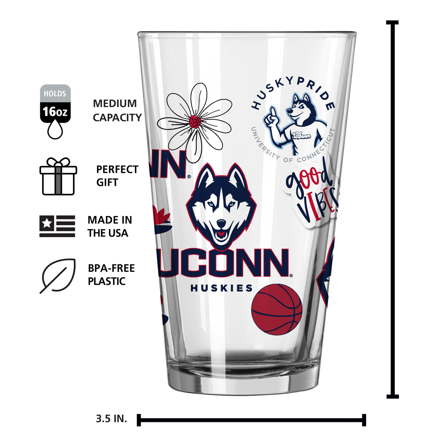 UConn 16oz Native Pint Glass