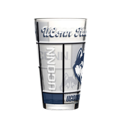 UConn 16oz Quilted Stained Pint Glass
