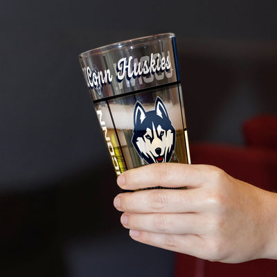 UConn 16oz Quilted Stained Pint Glass