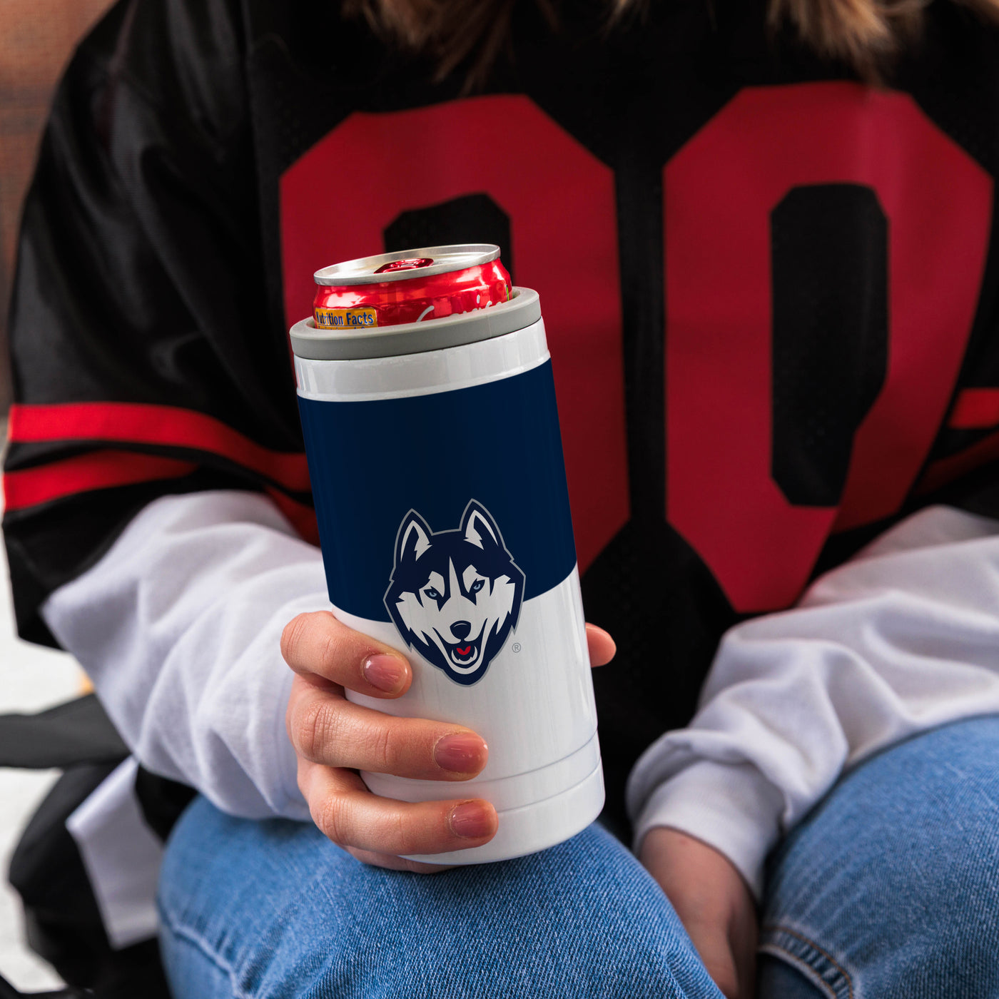 UConn 12oz Colorblock Slim Can Coolie