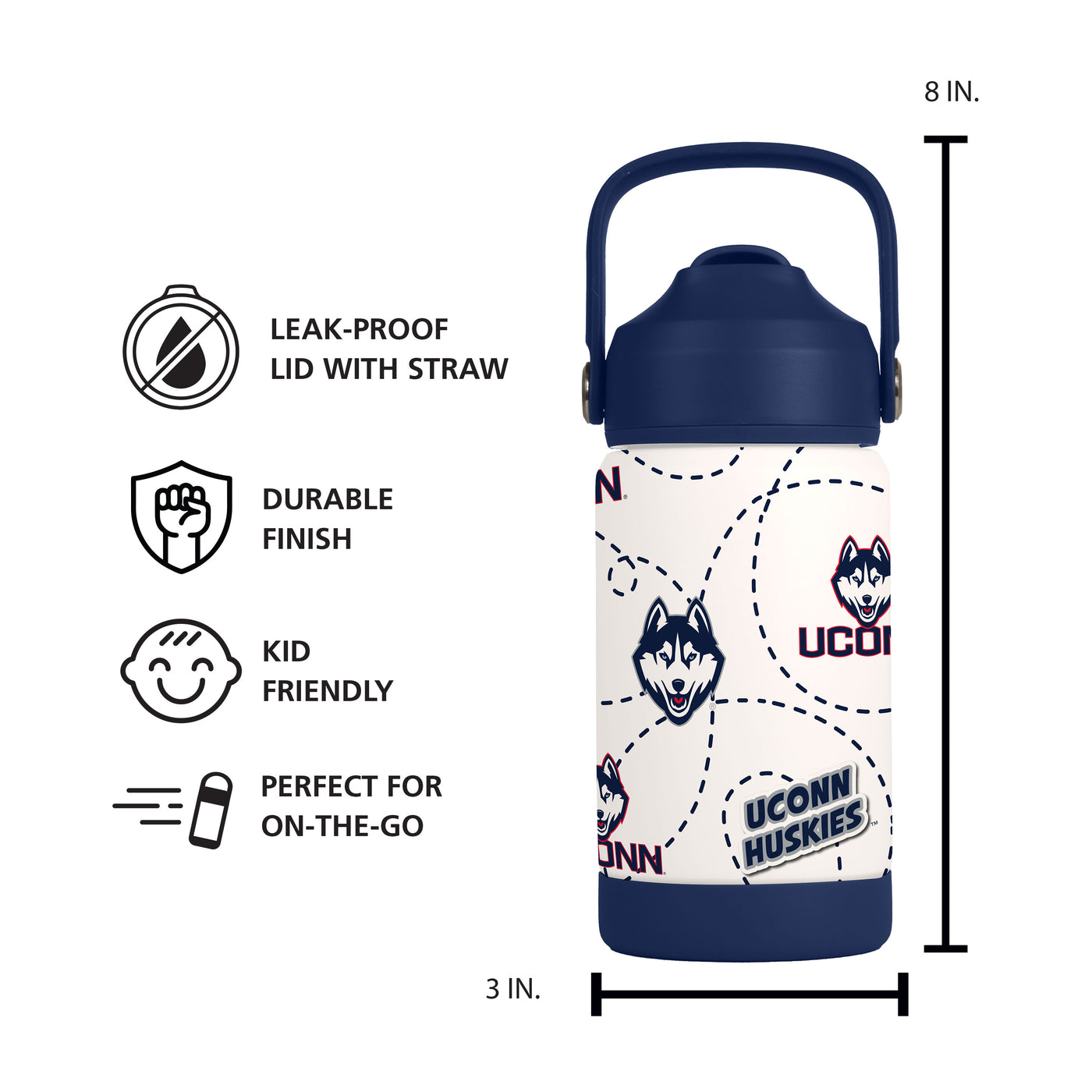 UConn 12oz Mascot SS Kids Bottle