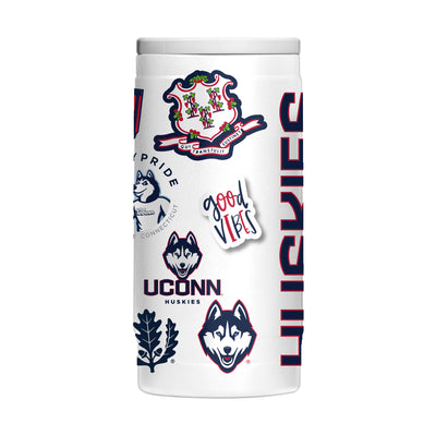 UConn 12oz Native Powder Coat Slim Can Coolie