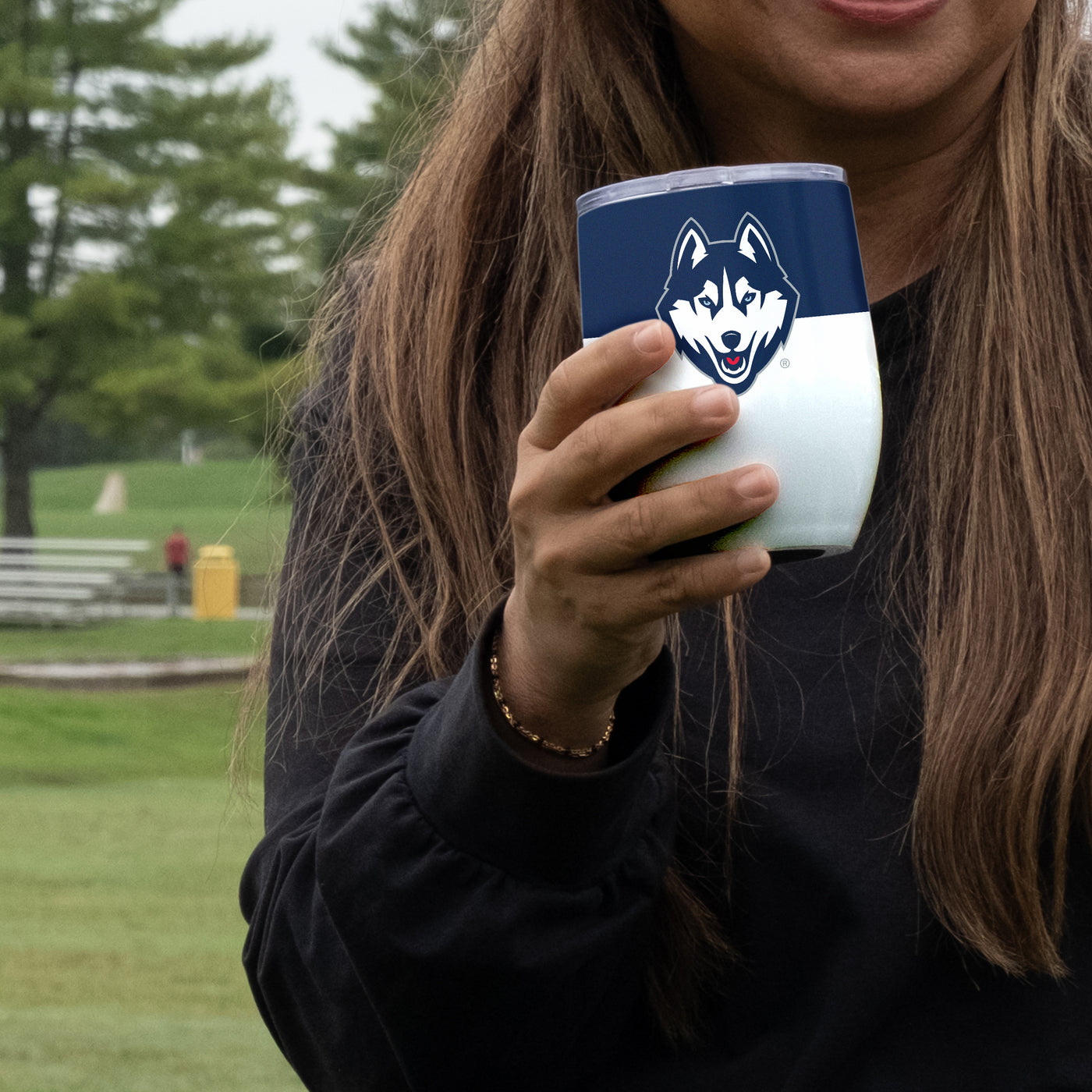 UConn 16oz Colorblock Stainless Curved Beverage