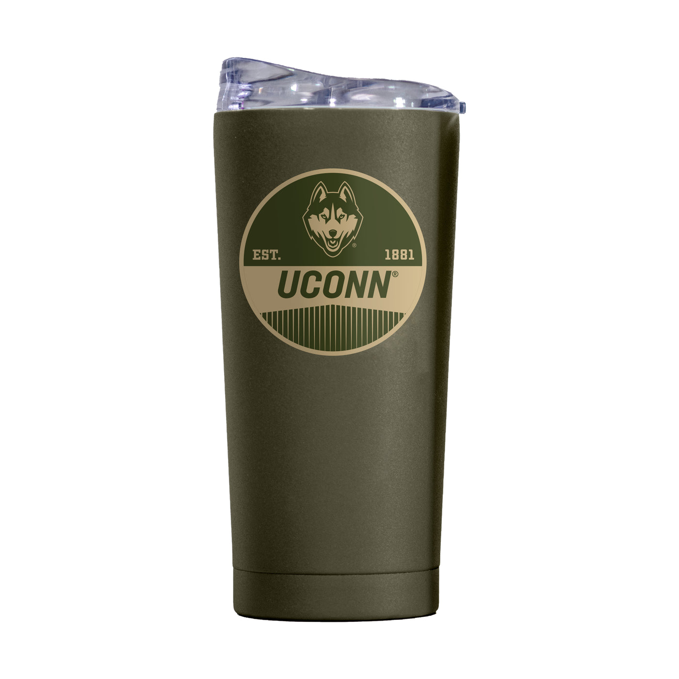 UConn 20oz Olive Badge Powder Coat Tumbler