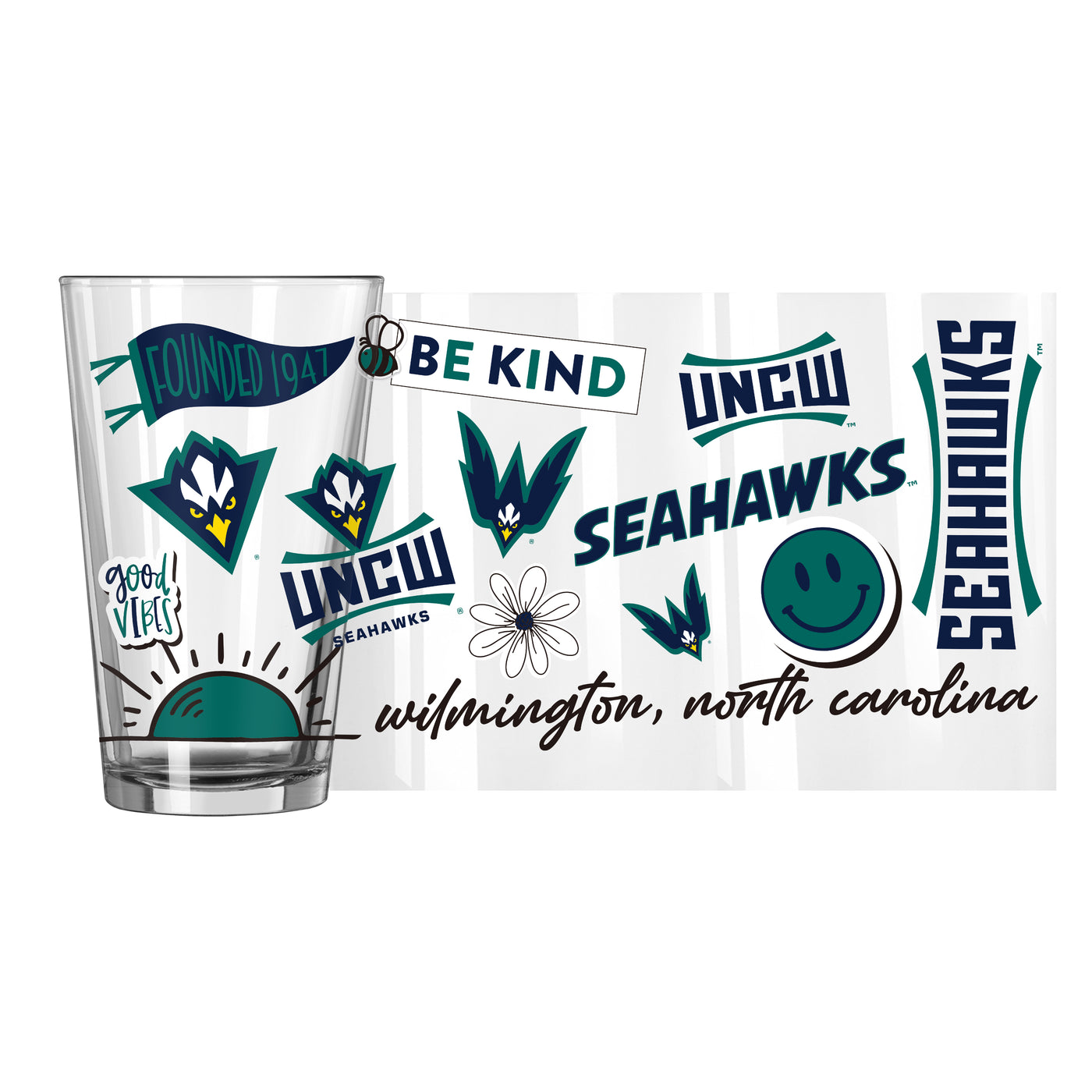 NC Wilmington 16oz Native Pint Glass
