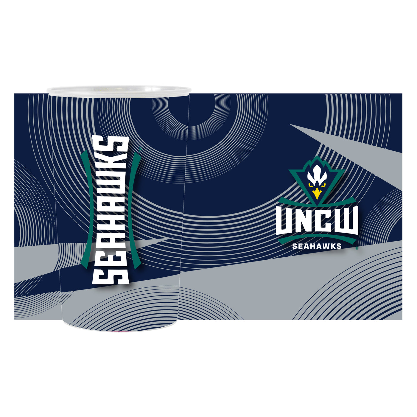 UNC Wilmington Geo Pattern 4-Pack Hardwall Cup
