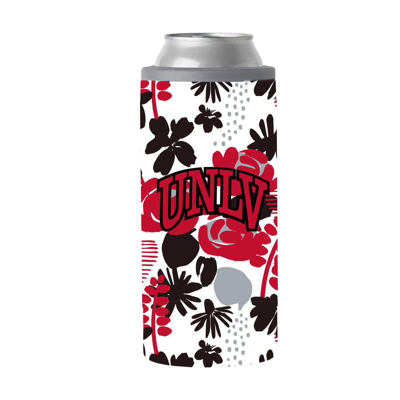UNLV 12oz Floral Slim Can Coolie