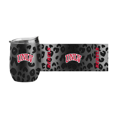 UNLV Leopard 16oz Black Powdercoat Curved Beverage