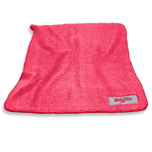 Utah Color Frosty Fleece blanket by Logo Brands, soft and cozy with a colorful, frosty pattern, perfect for warmth and comfort.