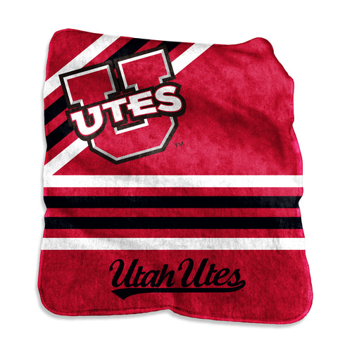 Utah Raschel Throw blanket by Logo Brands, soft and cozy textile with a detailed woven pattern, ideal for warmth and comfort.