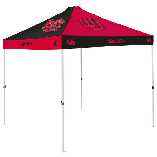 Utah Checkerboard Canopy tailgate tent by Logo Brands, featuring a vibrant checkerboard pattern and sturdy frame.