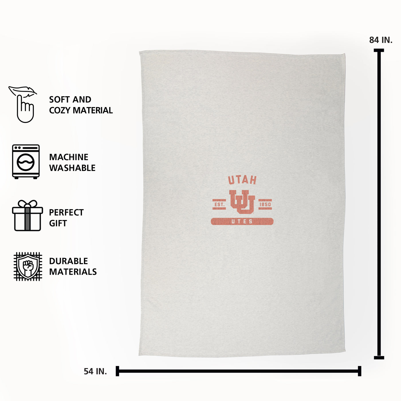 Utah Oatmeal Sweatshirt Blanket