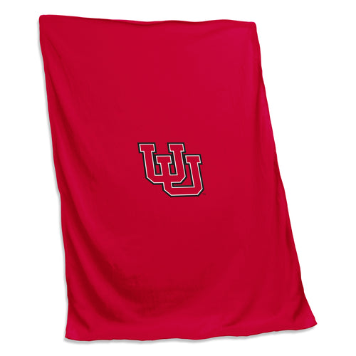 Utah Sweatshirt Blanket by Logo Brands, cozy fleece blanket with Utah logo and sweatshirt design, perfect for sports fans.