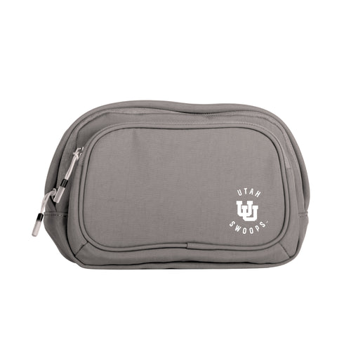 Utah Everyday Ash belt bag by Logo Brands, compact bag with adjustable strap and zippered compartment, suitable for casual use.