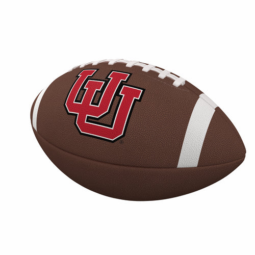 Utah Team Stripe official-size composite football by Logo Brands, designed for recreation and outdoor play.