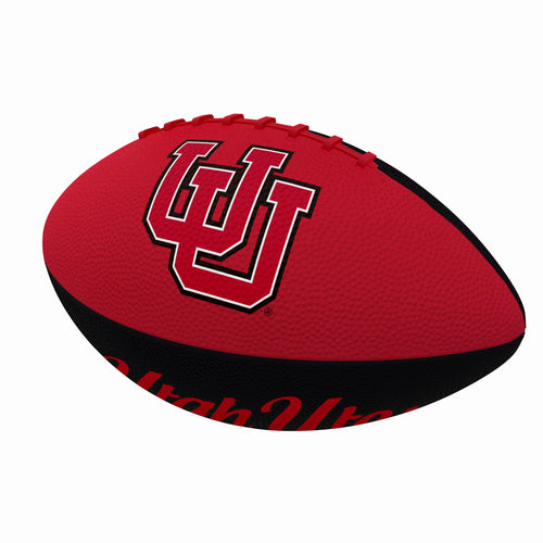 Junior size rubber football with Utah Pinwheel logo, designed for recreational play, by Logo Brands.