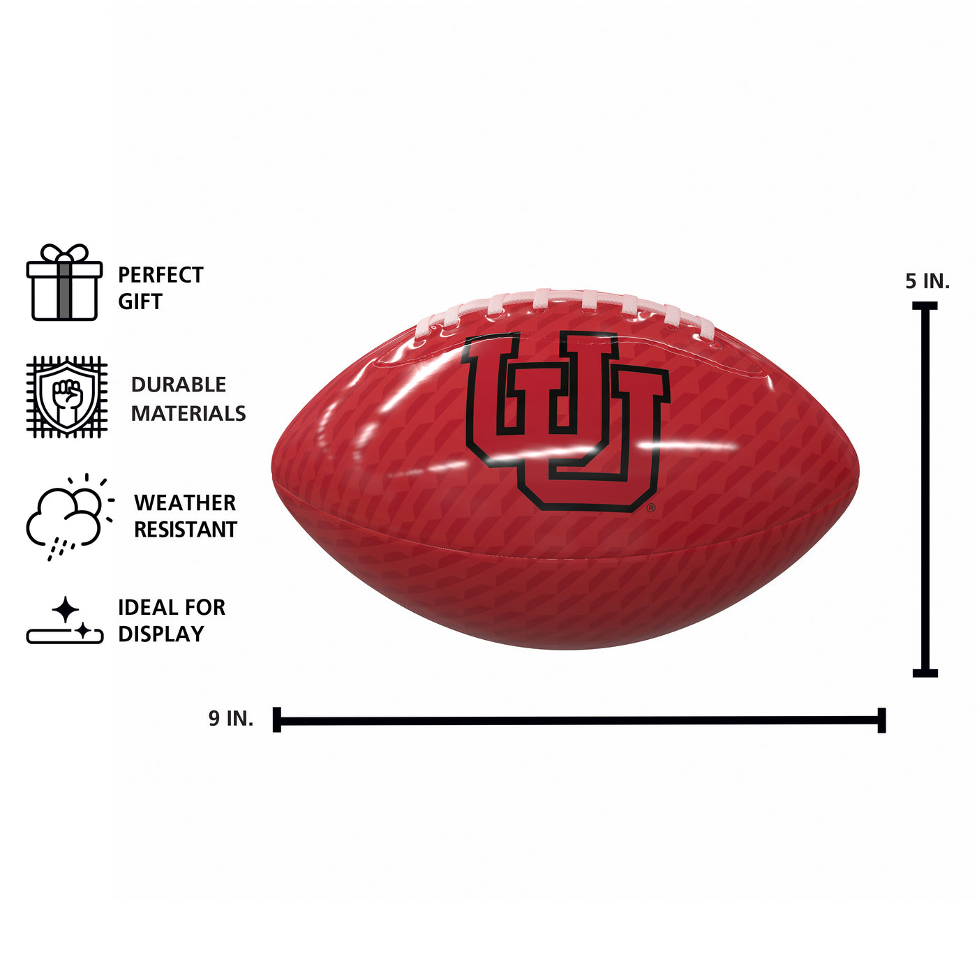 Utah Carbon Fiber Mini Glossy Football