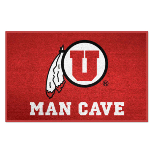 University of Utah Man Cave starter mat by Logo Brands featuring team logo and Utah colors for sports fan decor.