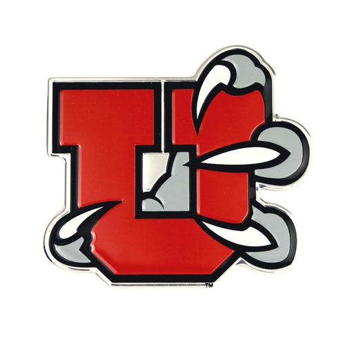 University of Utah embossed color emblem by Logo Brands, featuring detailed Utah Utes logo on a textured background.