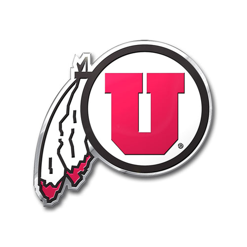 Embossed University of Utah emblem in vibrant colors with logo branding, showcasing detailed university crest design.