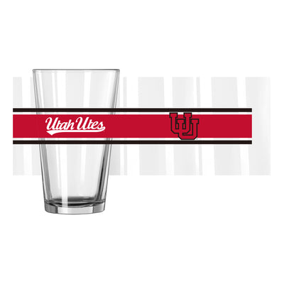 Utah 16oz Stripe Pint Glass - Logo Brands