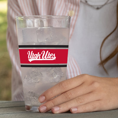 Utah 16oz Stripe Pint Glass - Logo Brands