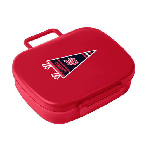 Logo Brands Utah Travel Pennant lunch box cooler with vibrant Utah-themed design and secure zipper closure.