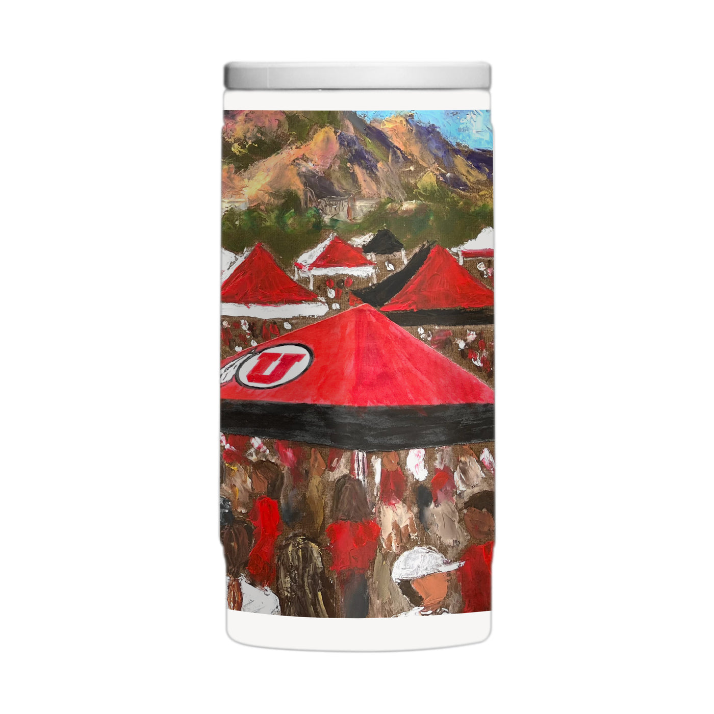 Utah 12oz Collector Powder Coat Slim Can Coolie