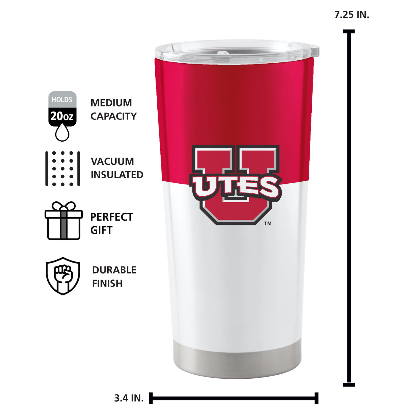 Utah Colorblock 20oz Stainless Tumbler